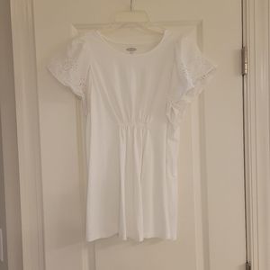 Old Navy White Eyelet Sleeves Maternity Top